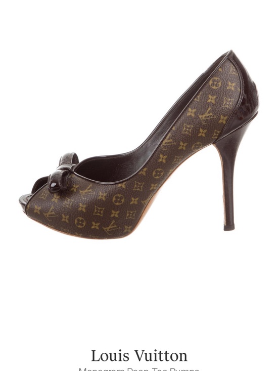 Louis Vuitton Shoes - Louis Vuitton Monogram Peep-Toe Stiletto with Bow Detail 41